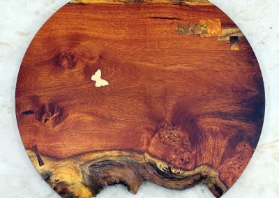 Custom Round Coffee Table with Butterfly & Live Edge #2 – THB 48,000 (Sold Out)