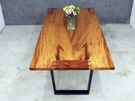 Custom Dining Table in Bookmatched Reclaimed Afzelia – THB 180,000 (Sold Out)