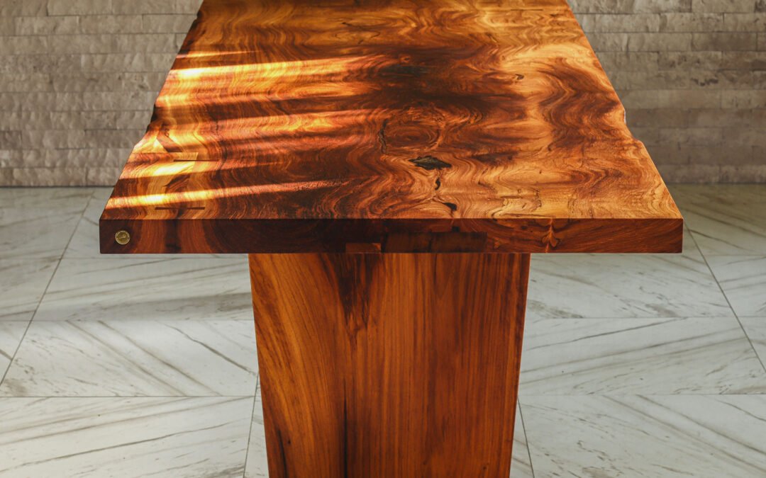 Custom Single Slab Dining Table in exceptional reclaimed Afzelia wood – THB 560,000 (Sold Out)