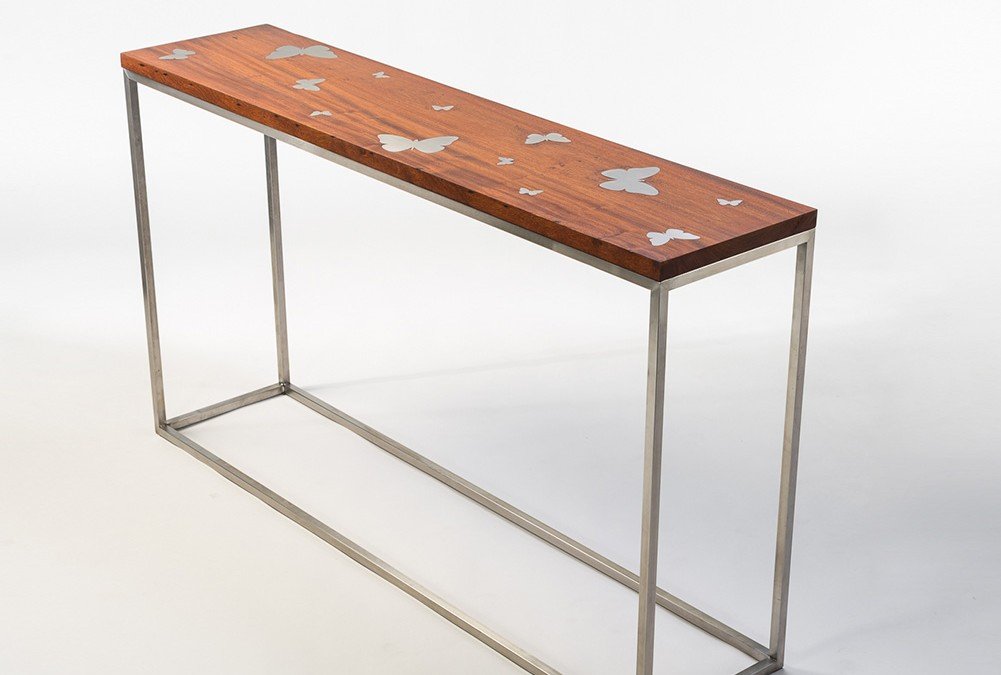 Custom Console Table with Butterfly Inlays – THB 85,000 (Sold Out)
