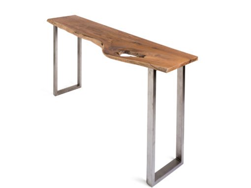 Live Edge Console in salvaged Teak