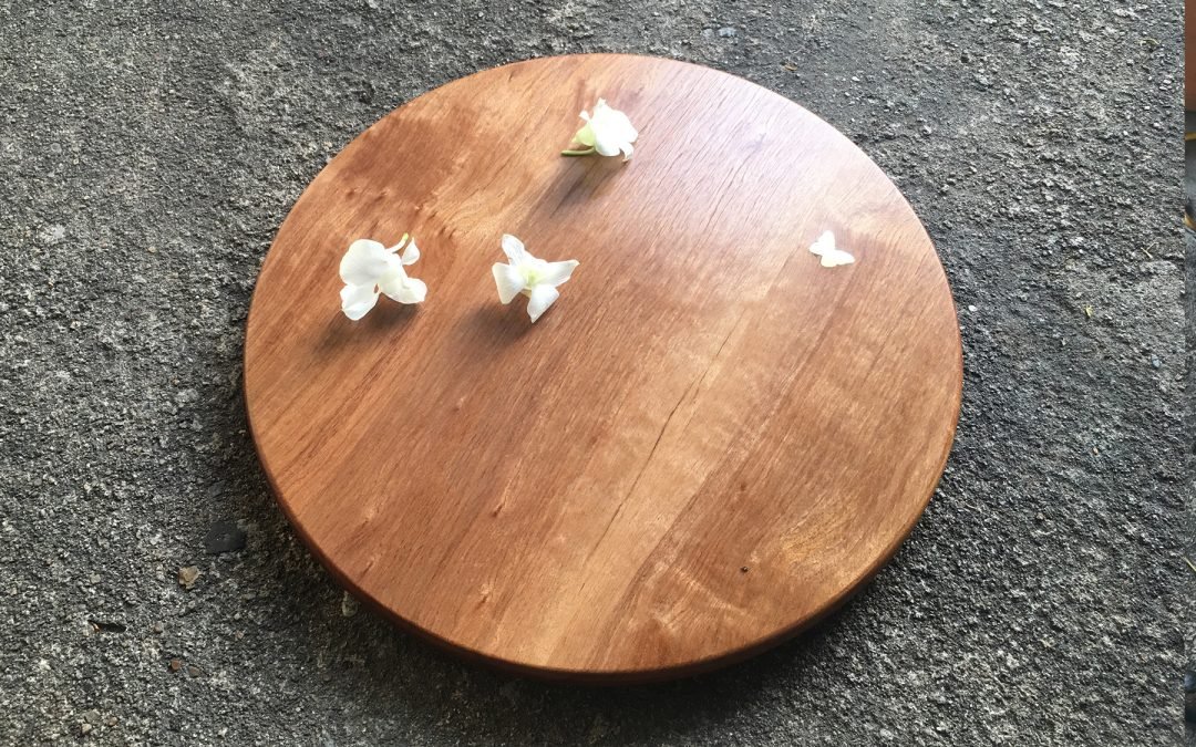 Side table in Tabak wood with brass butterfly – THB 15,000 (Sold Out)