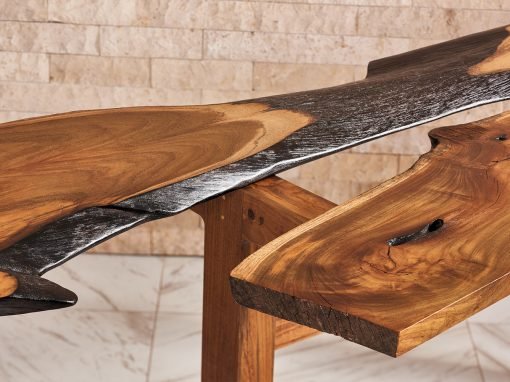 Golden Teak Console with Live Edge – THB 120,000 (Sold Out)