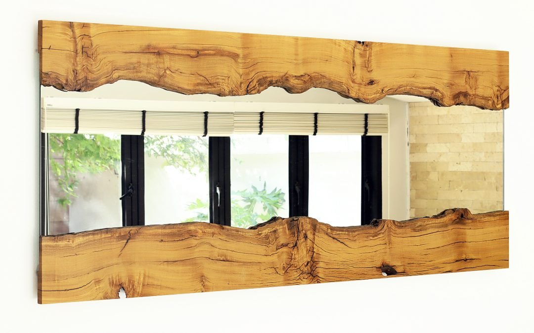 Live Edge River Mirror in Vitex Wood #1 – THB 38,000 (Sold Out)