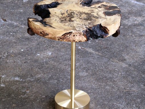 Reversible Side Table in Live Edge Spalted  Black & Beige Burl – THB 42,000 (Sold Out)