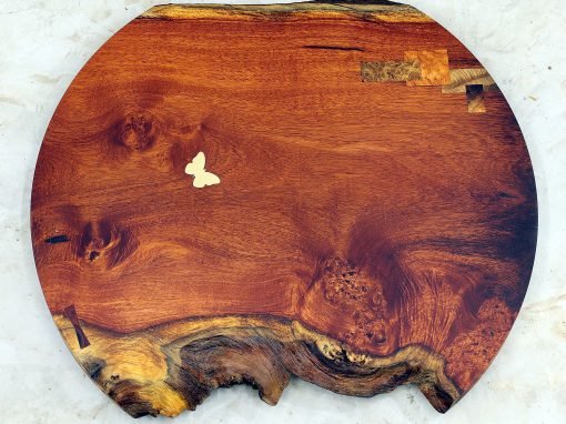 Custom Round Coffee Table with Butterfly & Live Edge #2 – THB 48,000 (Sold Out)