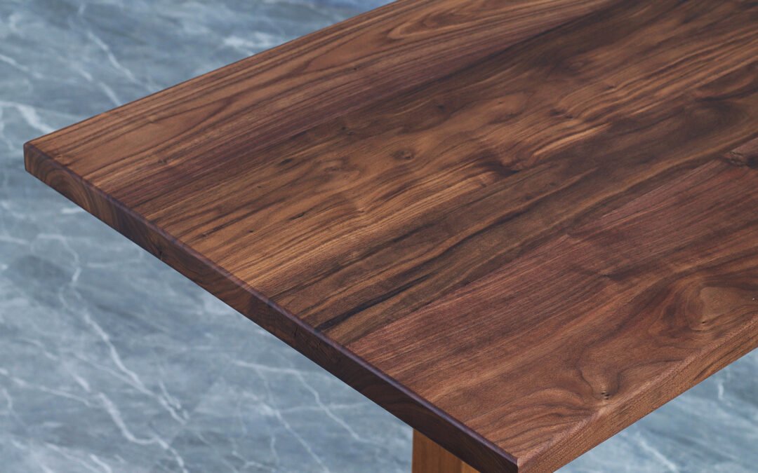 Custom Desk in Black Walnut and Reclaimed Golden Teak Wood – THB 80,000 (Sold Out)