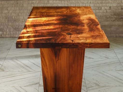 Custom Single Slab Dining Table in exceptional reclaimed Afzelia wood – THB 560,000 (Sold Out)