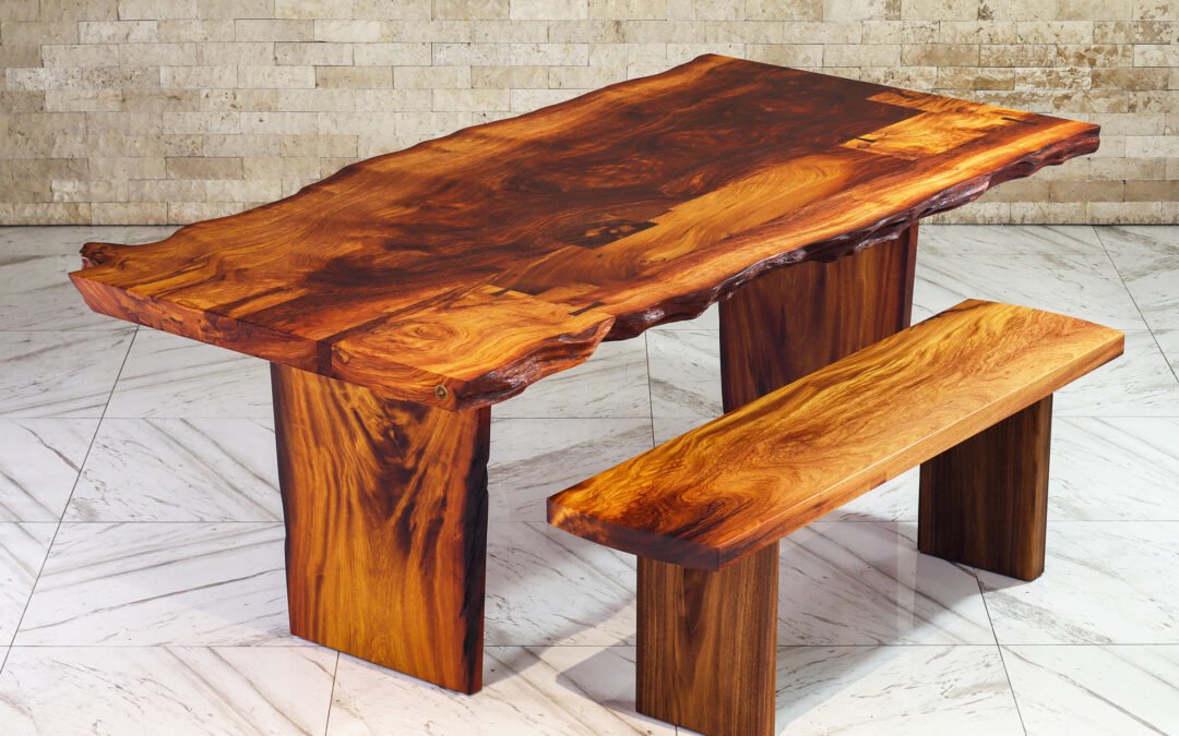 Custom Dining Table handcrafted in an exceptional Single Slab of reclaimed Afzelia – THB 420,000 (Sold Out)