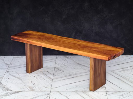 Custom Bench in Reclaimed Afzelia and Walnut – THB 54,000 (Sold Out)