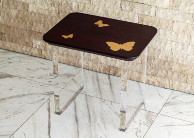 Custom Butterfly Stool / Side Table with Acrylic Legs – THB 60,000 (Sold Out)