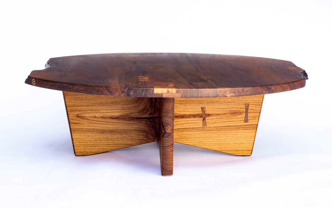 Low table in rare antique golden Teak wood with live edge – THB 120,000