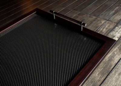 Serving Tray in Carbon Fiber and Makha Tae Wood – THB 18,500
