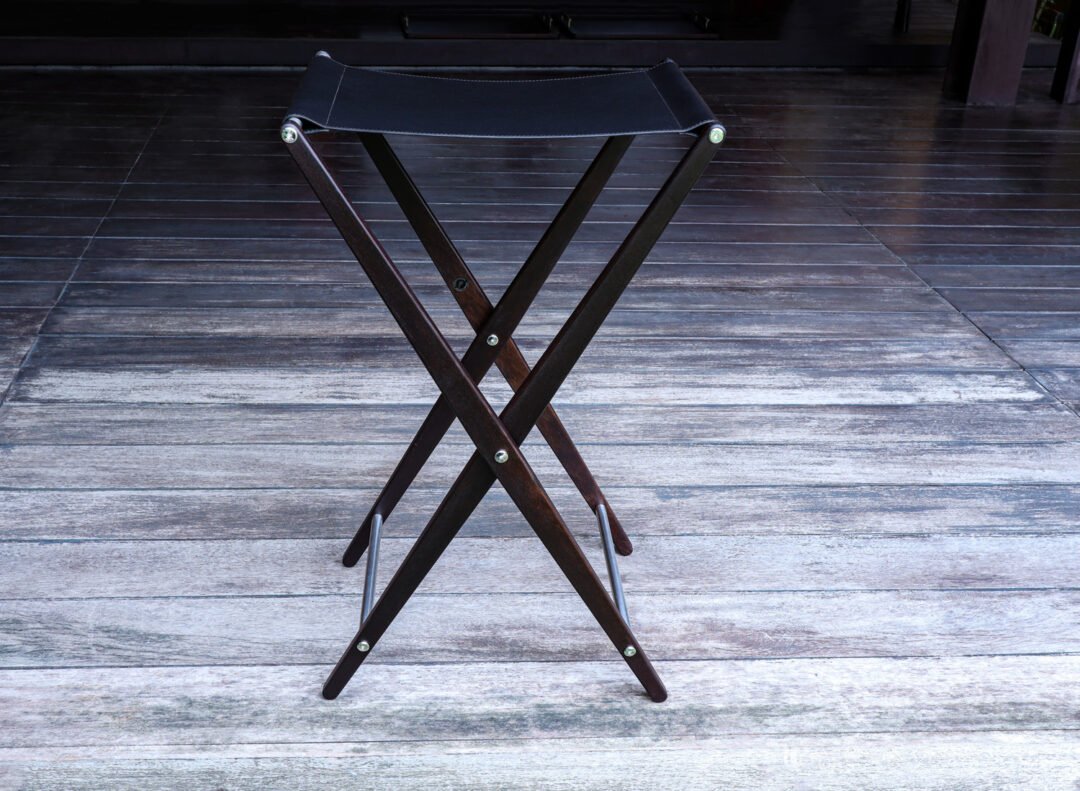 Butler Tray Stands in reclaimed Blackwood for INDDEE Bangkok