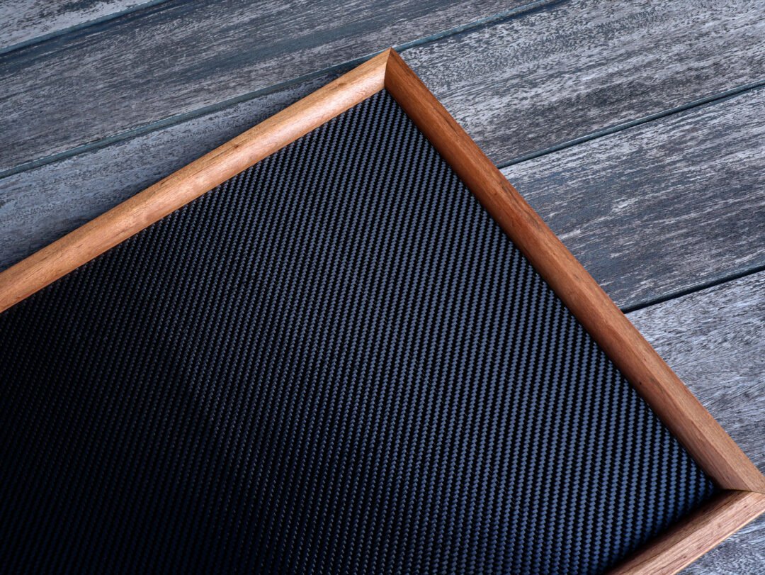 Serving Tray in Carbon Fiber and Reclaimed Hardwood