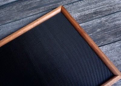 Serving Tray in Carbon Fiber and Reclaimed Hardwood