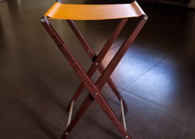 Butler Stand with Buttero Leather and Pheasant wood (Jichimu)