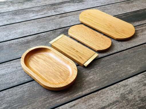 Oak and Brass Trays & Bowls for Palmier Bangkok, Four Seasons Hotel Bangkok