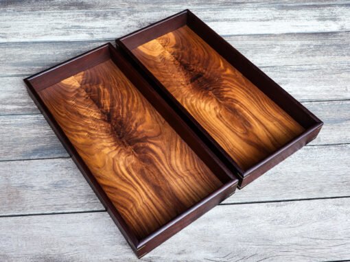 Bookmatched Walnut Trays with Brass Splines (Sold Out)