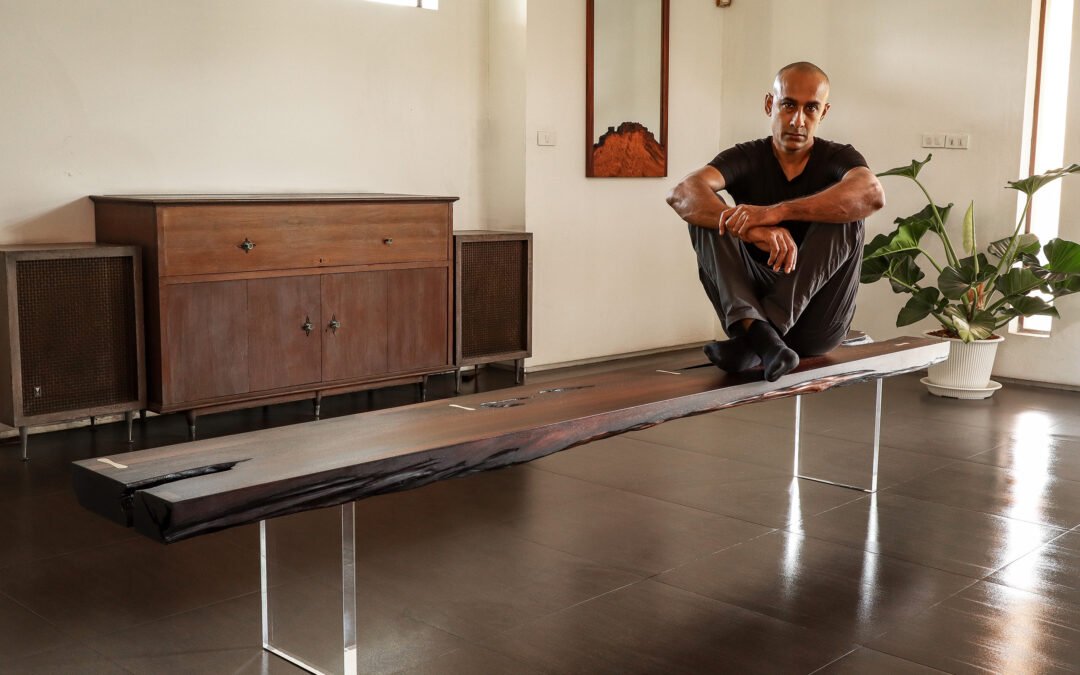 Sculptural Bench in Vintage Blackwood – THB 1,150,000