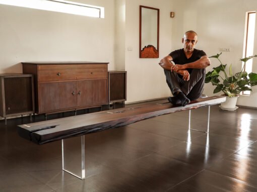 Sculptural Bench in Vintage Blackwood – THB 1,150,000