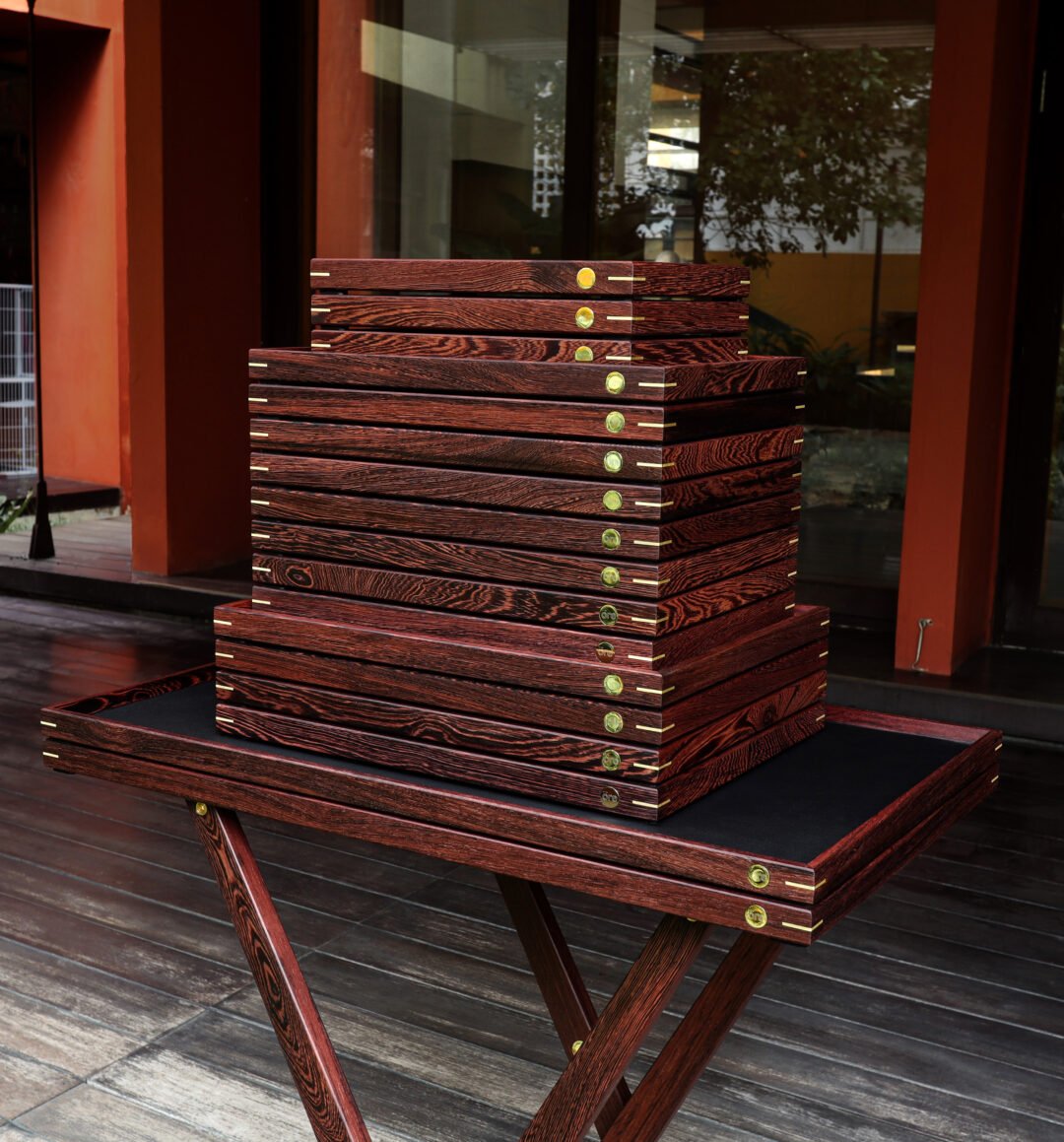 Set of bespoke service trays for ORE Restaurant (Bangkok)