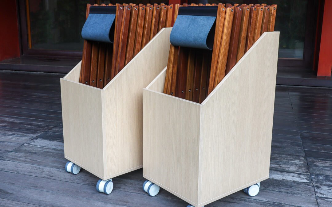 Folding tray stands with storage trolleys for Four Seasons Hotel Bangkok