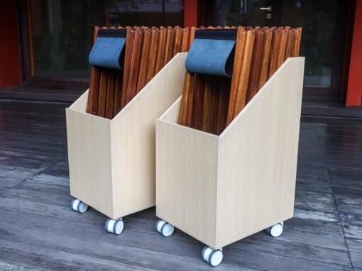 Folding tray stands with storage trolleys for Four Seasons Hotel Bangkok