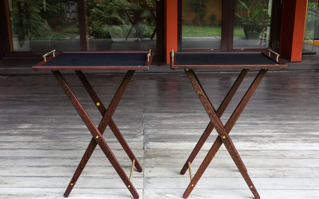 Folding Tray Stands and Trays for Sorn Fine Southern Bangkok