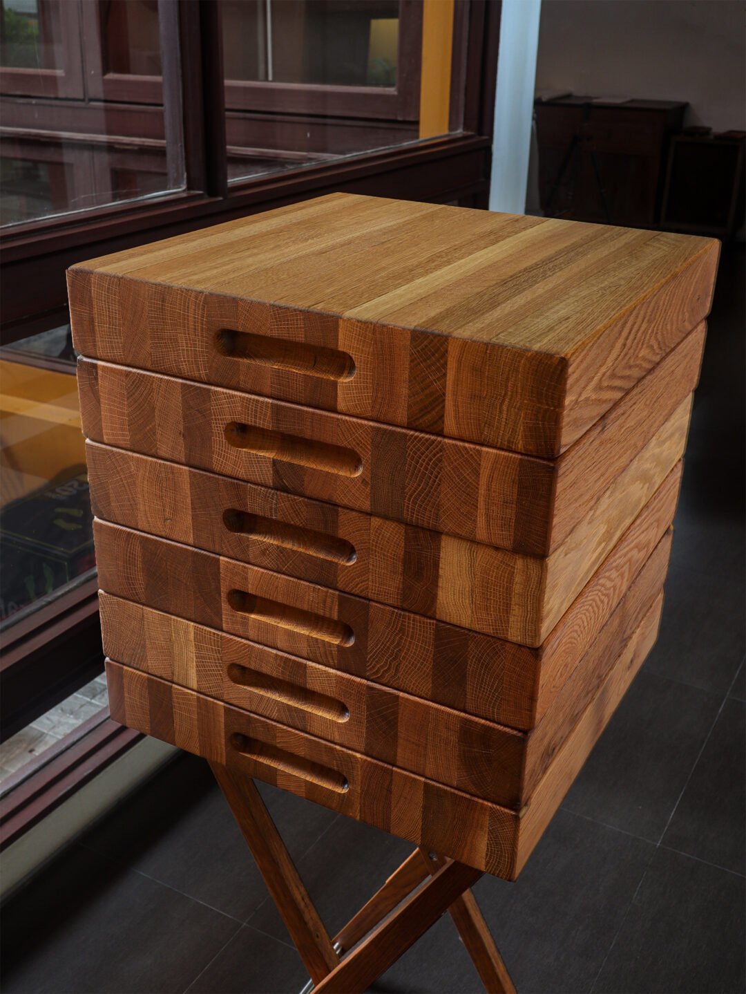 Extra large carving blocks in Oak for Four Seasons Hotel Bangkok