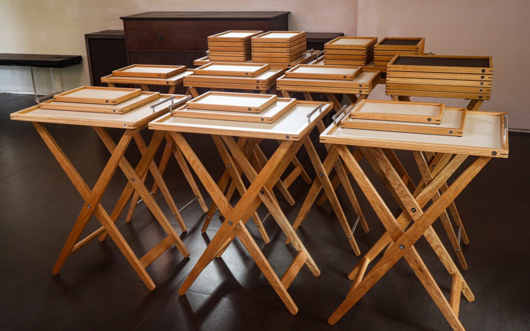 Serving Trays & Folding Stands for Anne-Sophie Pic at Fondation Cartier, Paris