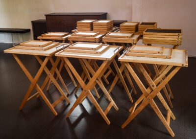 Serving Trays & Folding Stands for Anne-Sophie Pic at Fondation Cartier, Paris