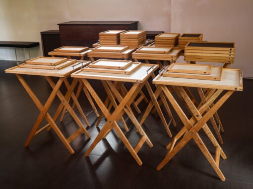 Serving Trays & Folding Stands for Anne-Sophie Pic at Fondation Cartier, Paris