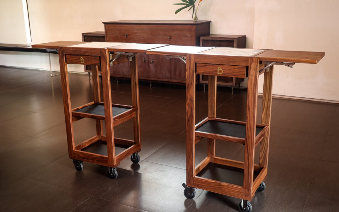 Bespoke Service & Sommelier Trolley Pair commissioned for Bisou Bangkok
