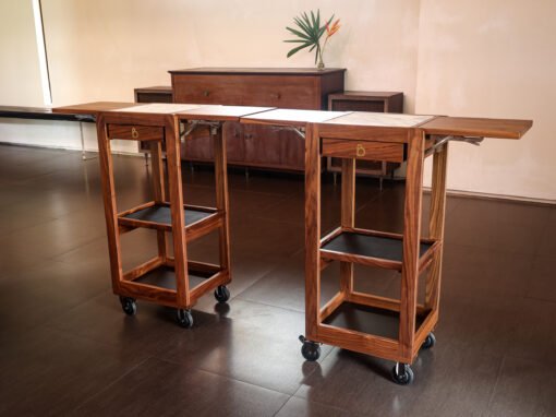 Bespoke Service & Sommelier Trolley Pair commissioned for Bisou Bangkok