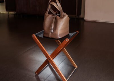 Purse Stool in Quarter-Sawn Marine Grade Teak